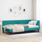Cornice del letto ad angolo Turchese 100 cm x 200 cm Velluto 42016244