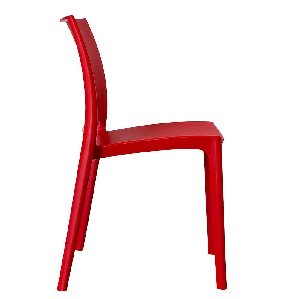 Sedia da sala da pranzo Altea in plastica colore rosso modello comfort