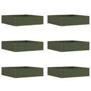 Bordura per Prato 6 pcs Verde oliva 50 x 50 x 13 cm Acciaio 874723