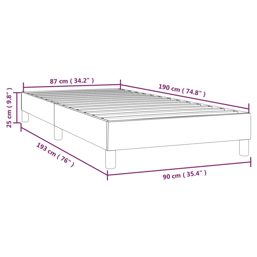 Struttura Letto a Rete a Molle Grigio 90x190 cm in Similpelle 3120674