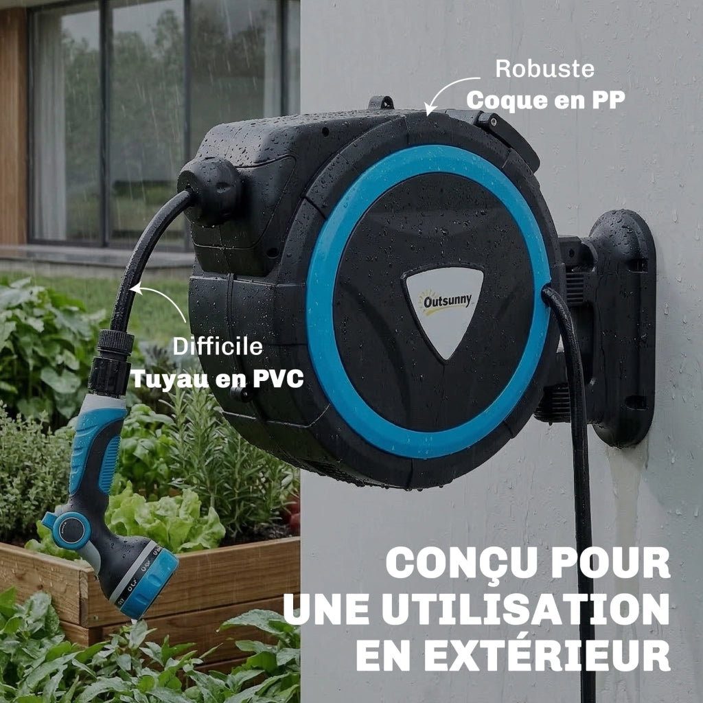Avvolgitubo da Parete per Giardino ¨C Xylo ¨C 14+1,5m Blu Rotazione 180¡ã