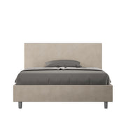 BS COM Letto una piazza e mezza contenitore imbottito 130x190 microfibra sabbia
