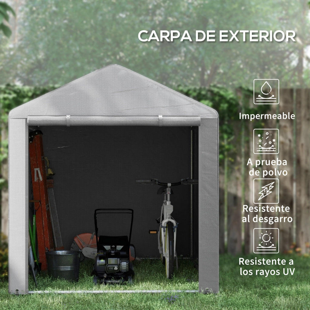 Tenda da giardino per biciclette ¨C Minimal ¨C 160x220x170 cm grigio chiaro impermeabile anti-UV