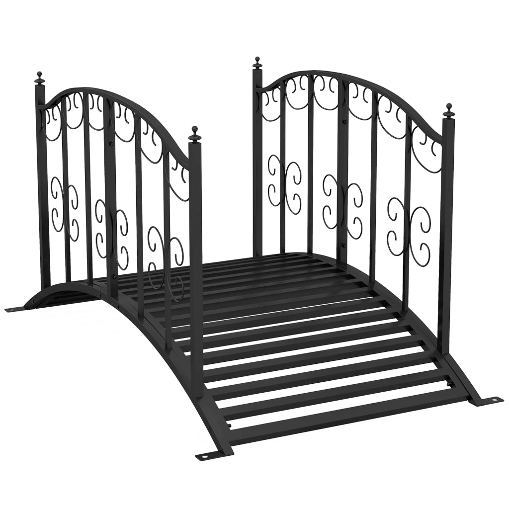 Ponte da Giardino in Metallo Stile Vintage ¨C Minimal ¨C Nero 119x67x70 cm