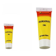 Trade Shop - Set 6pz Pittura Acrilica Vernice Confezione Colore Giallo Chiaro Tubo 75ml 07505 -