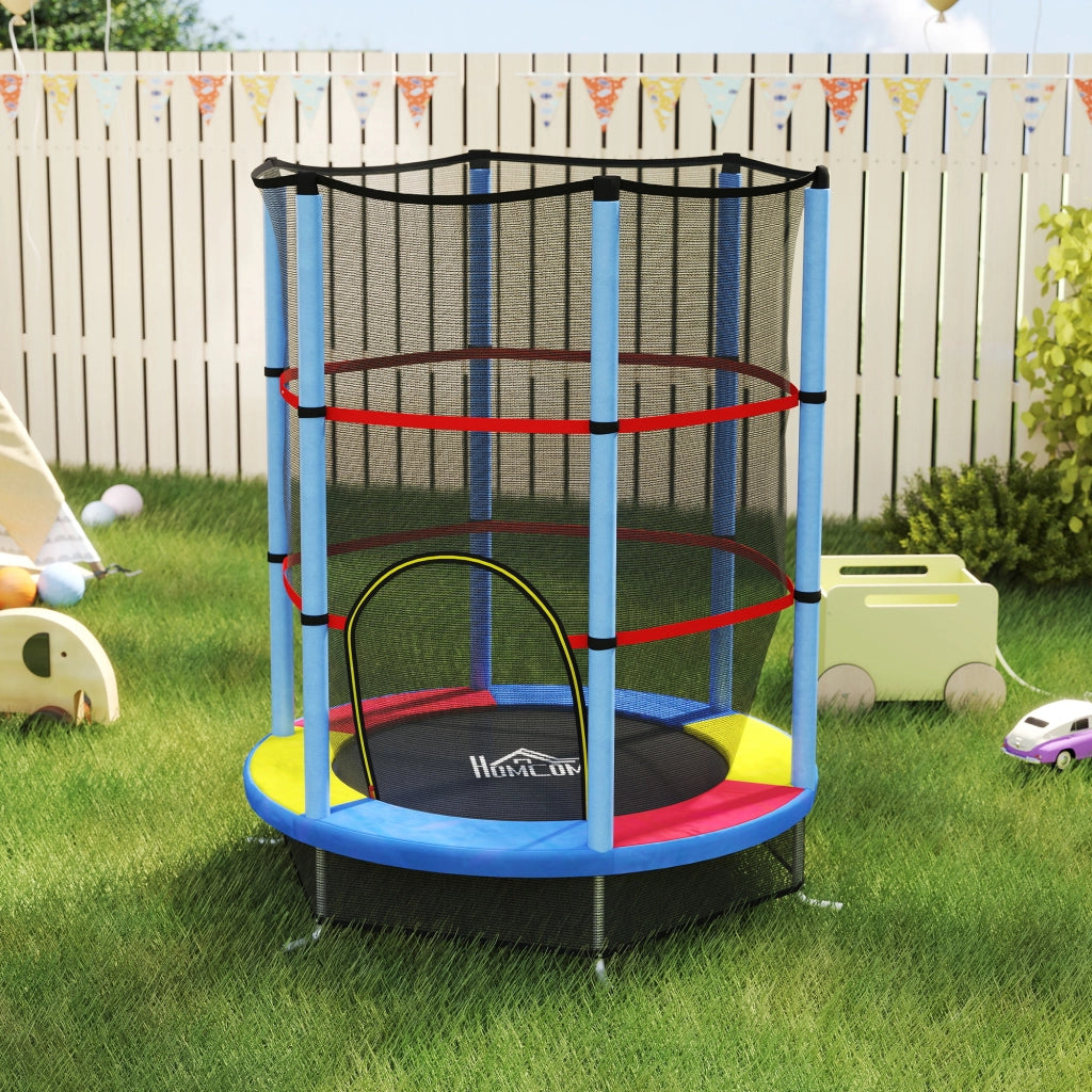 Trampolino elastico per bambini con rete di sicurezza ¨C zephmum ¨C 140x190 cm, multicolore