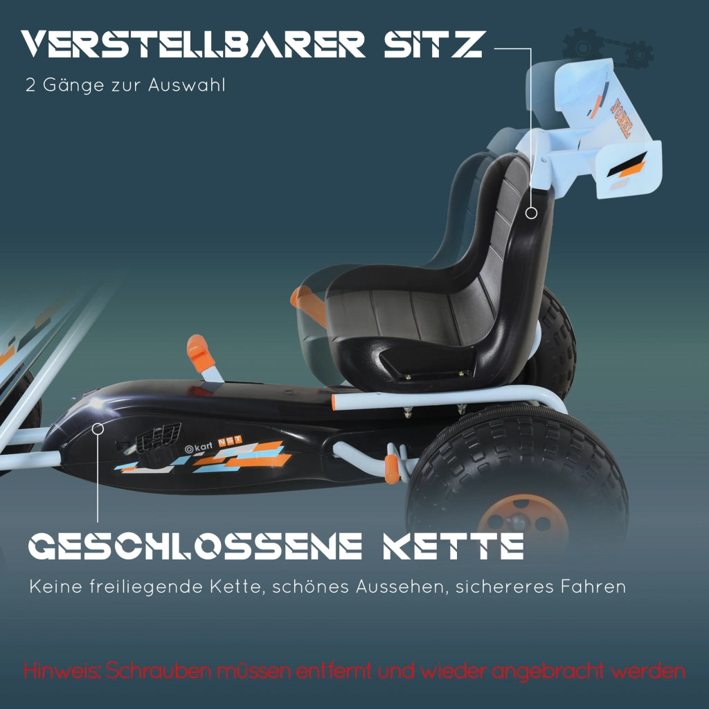 Go-Kart Pedalino per Bambini con Freno a Mano ¨C zephmum ¨C Blu