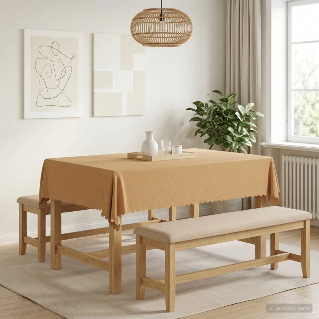 Tovaglia da Tavolo 5 pz Rettangolare Beige 140 x 160 cm 42040453