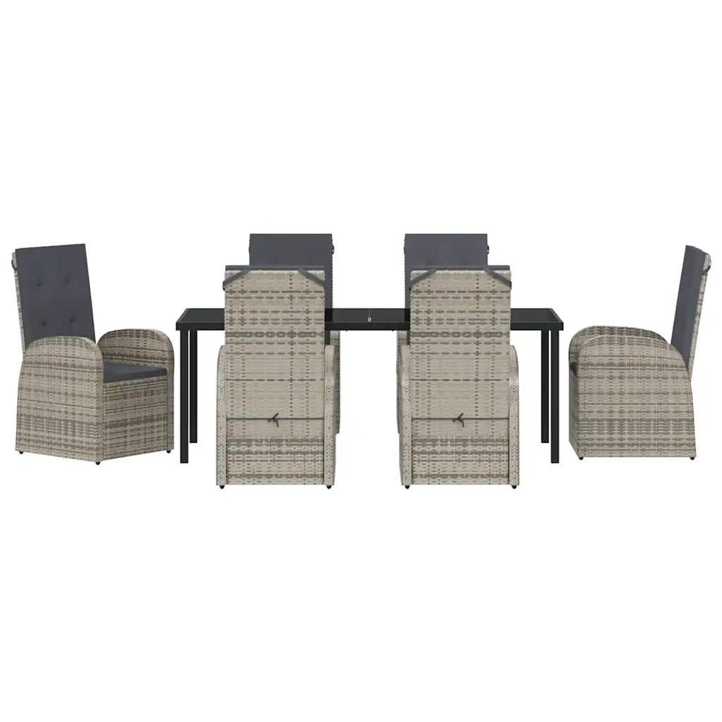 Set da Pranzo per Giardino con cuscino 7 pcs Grigio polyrattan 3379483