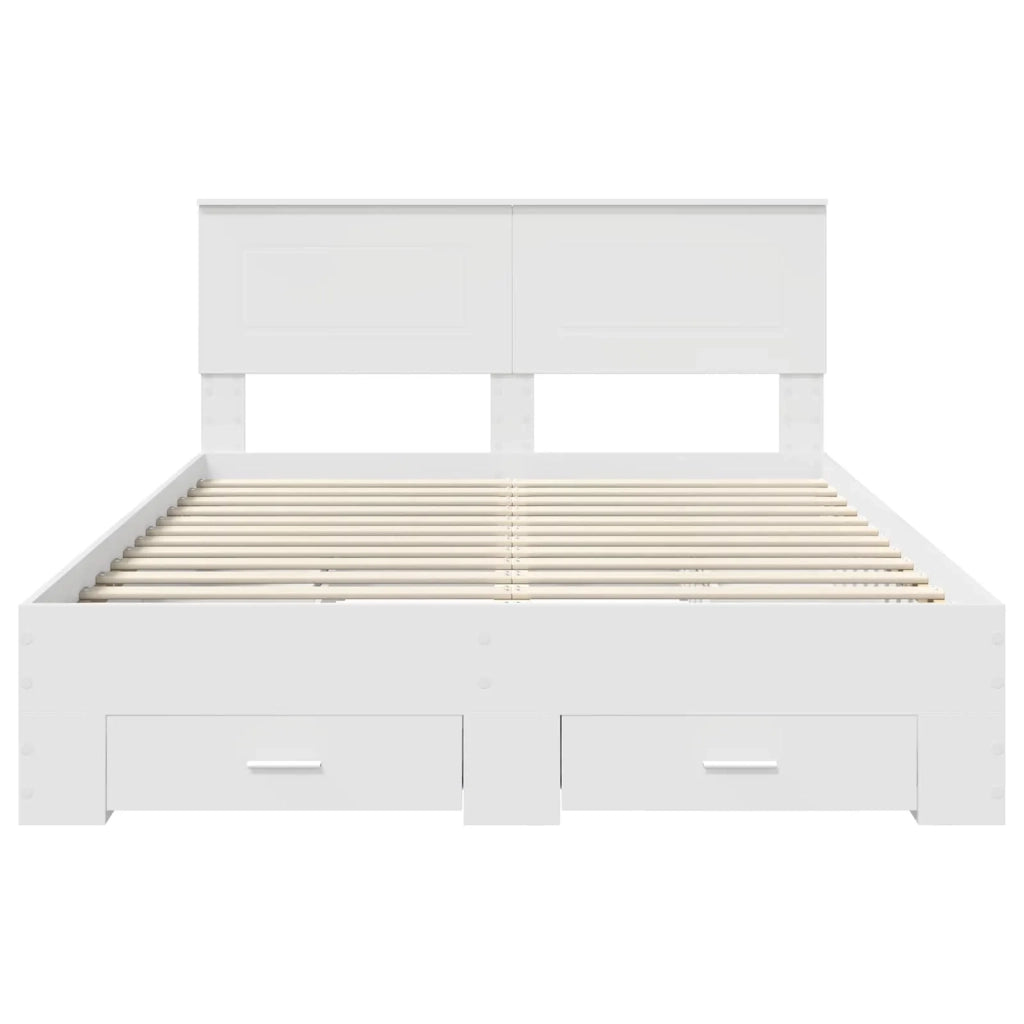 Struttura del letto-Giroletto-Rete del Letto Bianco 140 x 200 cm Legno multistrato 400440