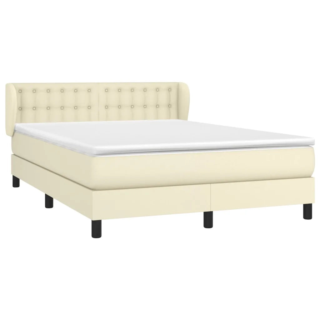 Giroletto a Molle con Materasso Crema 140x190 cm in Similpelle 3127309
