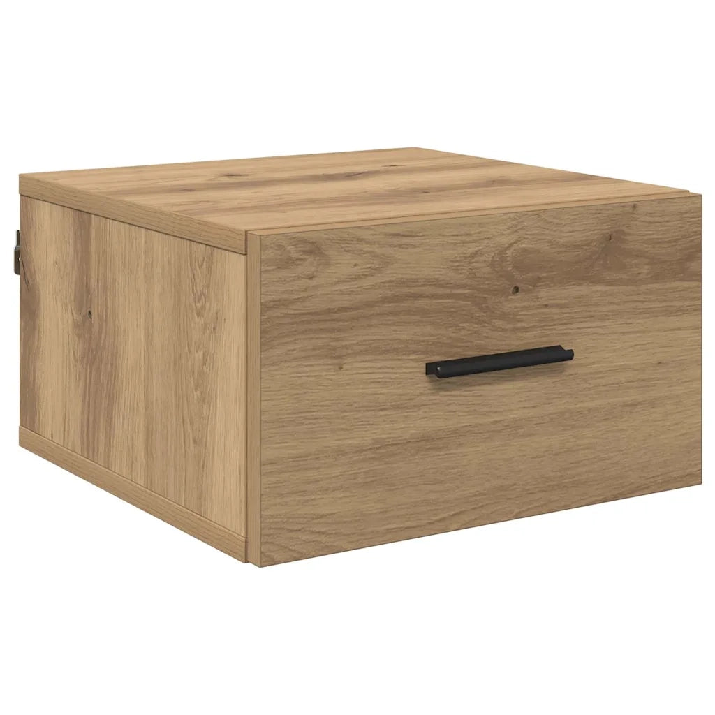 Set di 2 Comodini | Armadio da Notte | Mobiletto da notte rovere artigianale 35 x 35 x 20 cm