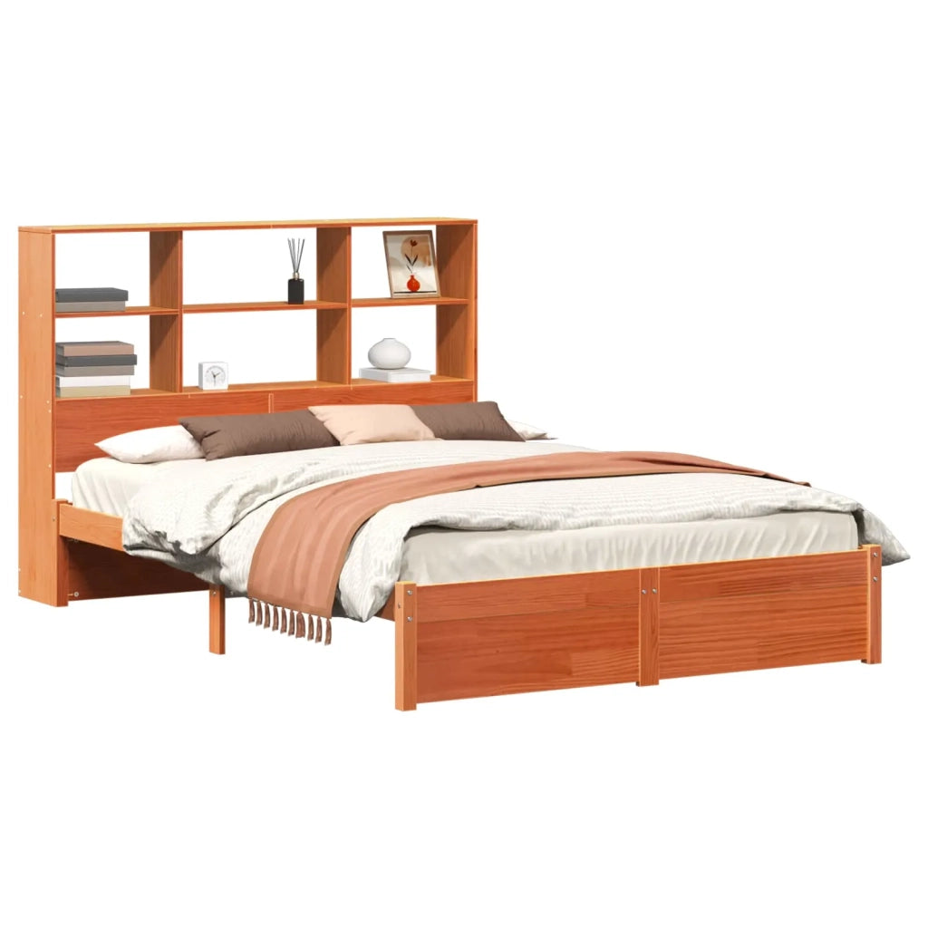 Struttura del letto con testiera contenitore Marrone Cera 3422761