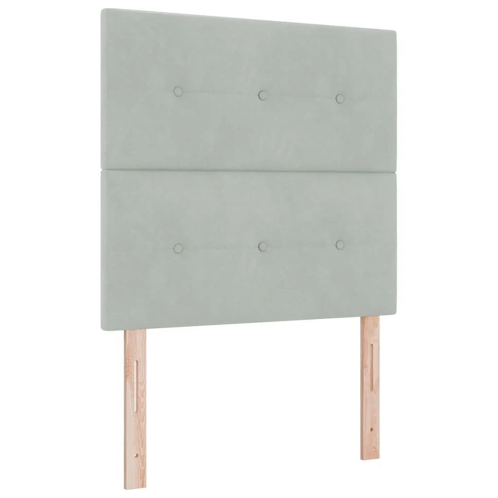 Letto a molle con materasso Grigio chiaro 80 x 200 cm Velluto