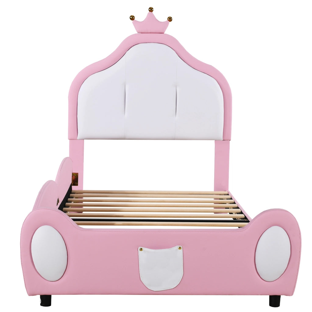 letto imbottito ecopelle rosa 90 x 200 cm