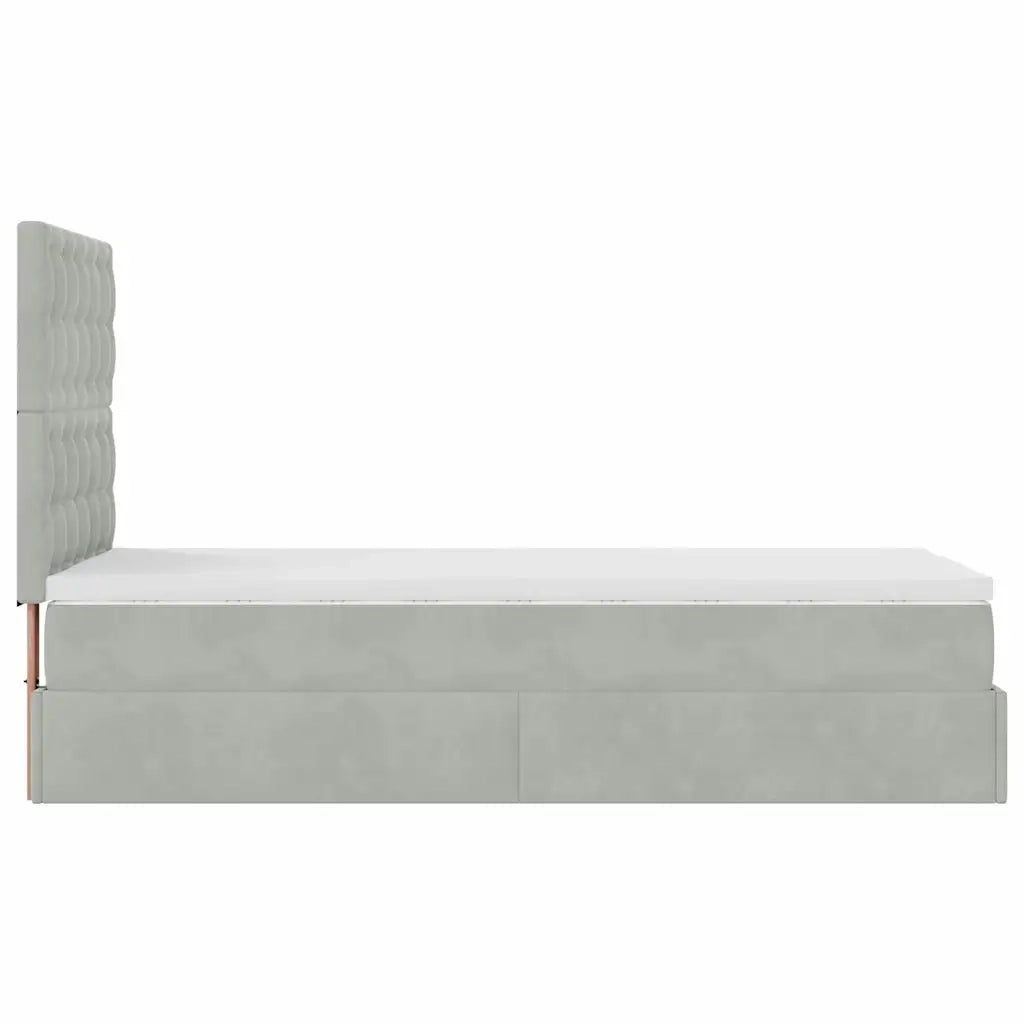 Struttura Letto Pouf con Materassi 100x200 cm Velluto 3313595