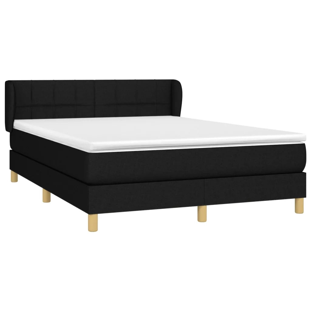 Giroletto a Molle con Materasso Nero 140x200 cm in Tessuto 3126807