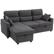 Divano letto ad L con contenitore e cuscini ¨C Xylo ¨C Grigio scuro