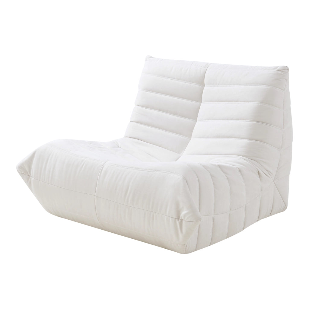 Poltrona Bassa Imbottita Kodsø con Rivestimento in Microfibra 75x90x100 cm - Beige [en.casa]