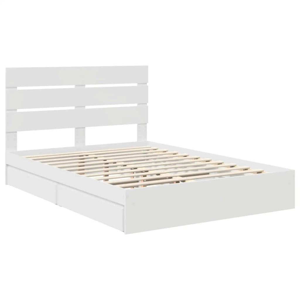 Letto con Contenitore Bianco 140 x 200 cm Legno multistrato 3411893