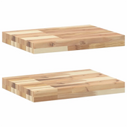2 pz Mensole da Parete | Scaffali a Parete | Ripiano a parete 60x30x4 cm Legno Acacia Non Trattato