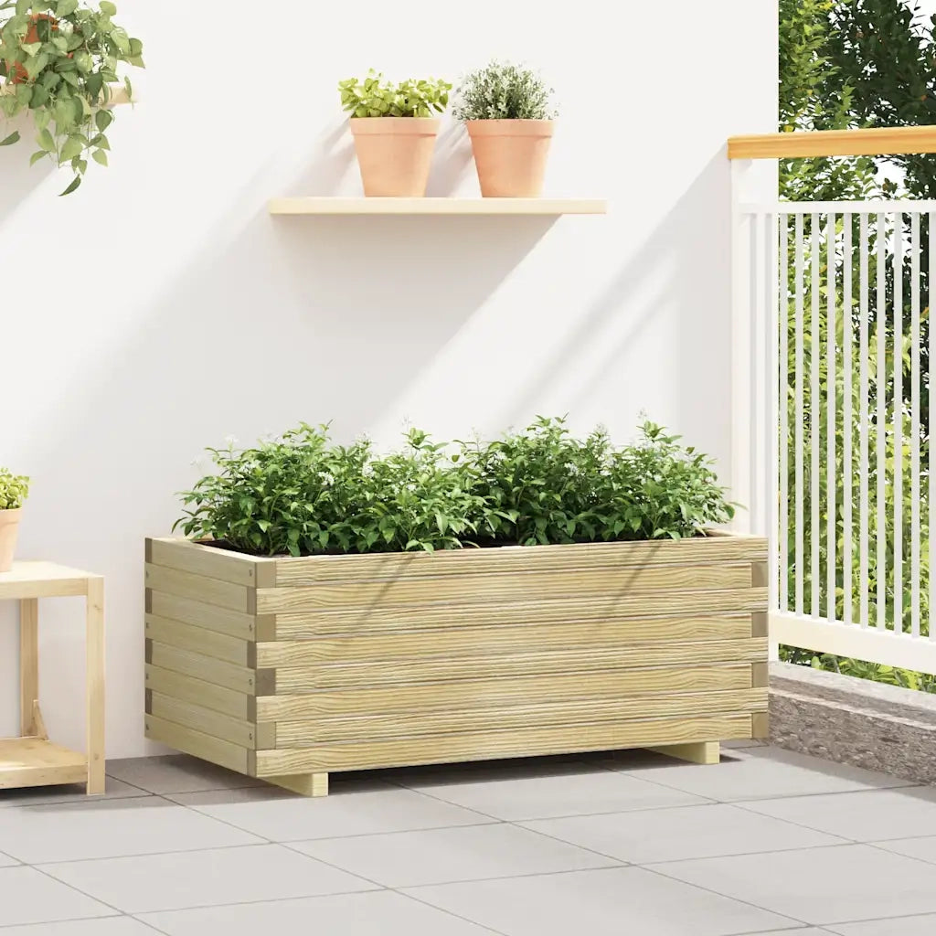 Fioriere | Cassetta per fiori | Letto Rialzato 100x50x40 cm in Legno Rettangolare