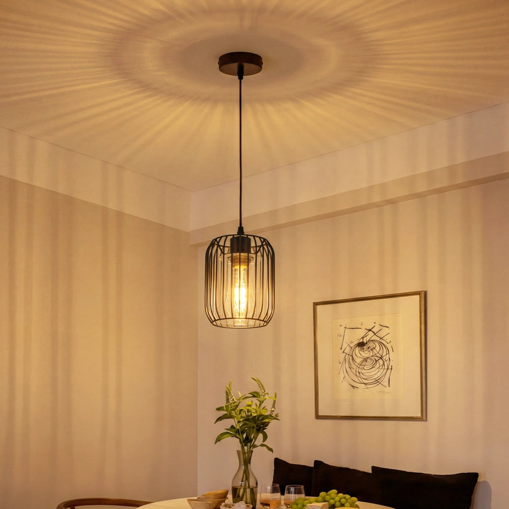 ZMH Lampada a sospensione vintage in vetro nero E27 industriale 1 luce per soggiorno lampadina non inclusa