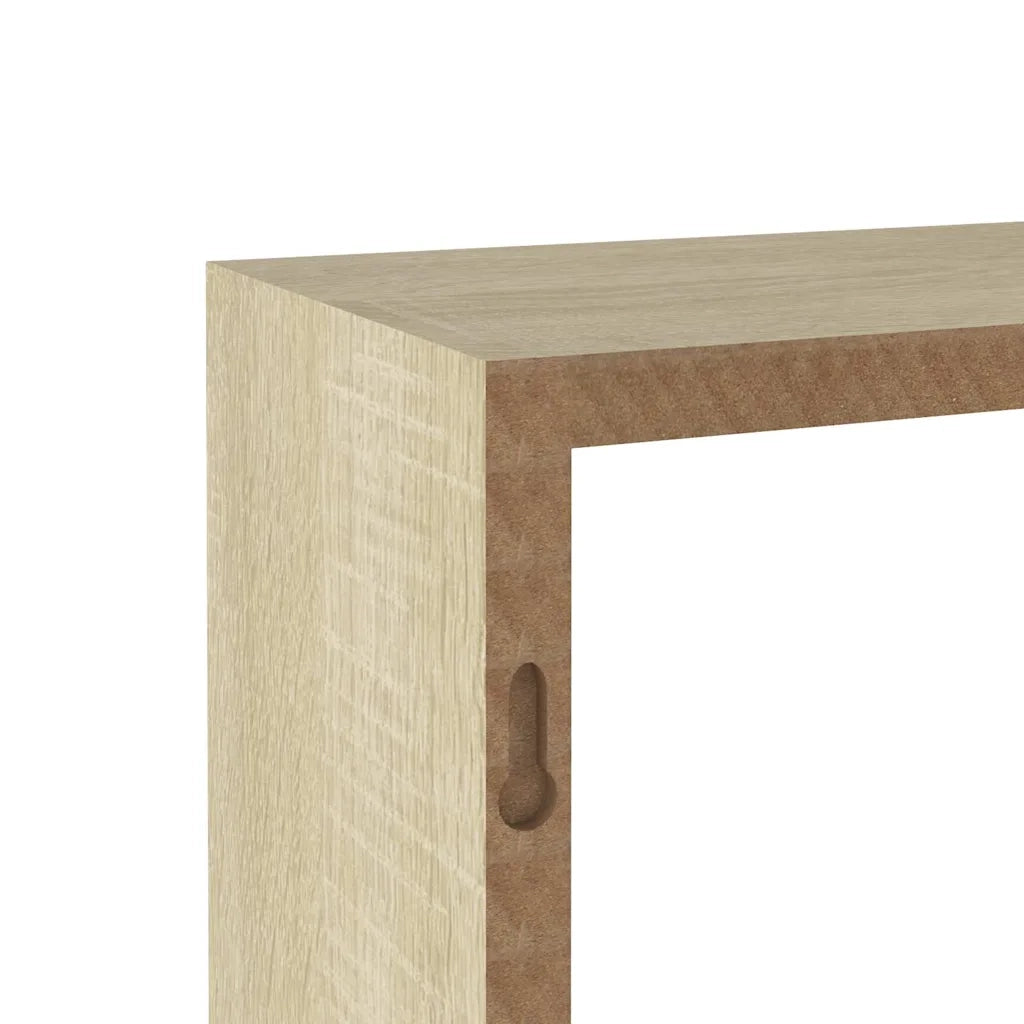3 pz Mensole a Cubo da Parete | Mensola sospesa Rovere Sonoma