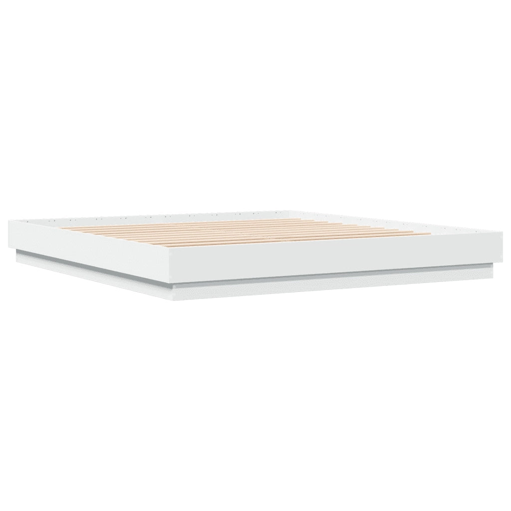 Giroletto-Struttura Letto Bianco 200x200 cm in Legno Multistrato 698887