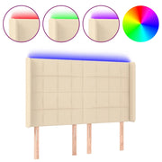 Testiera | Testata a LED Crema 147x16x118/128 cm in Tessuto