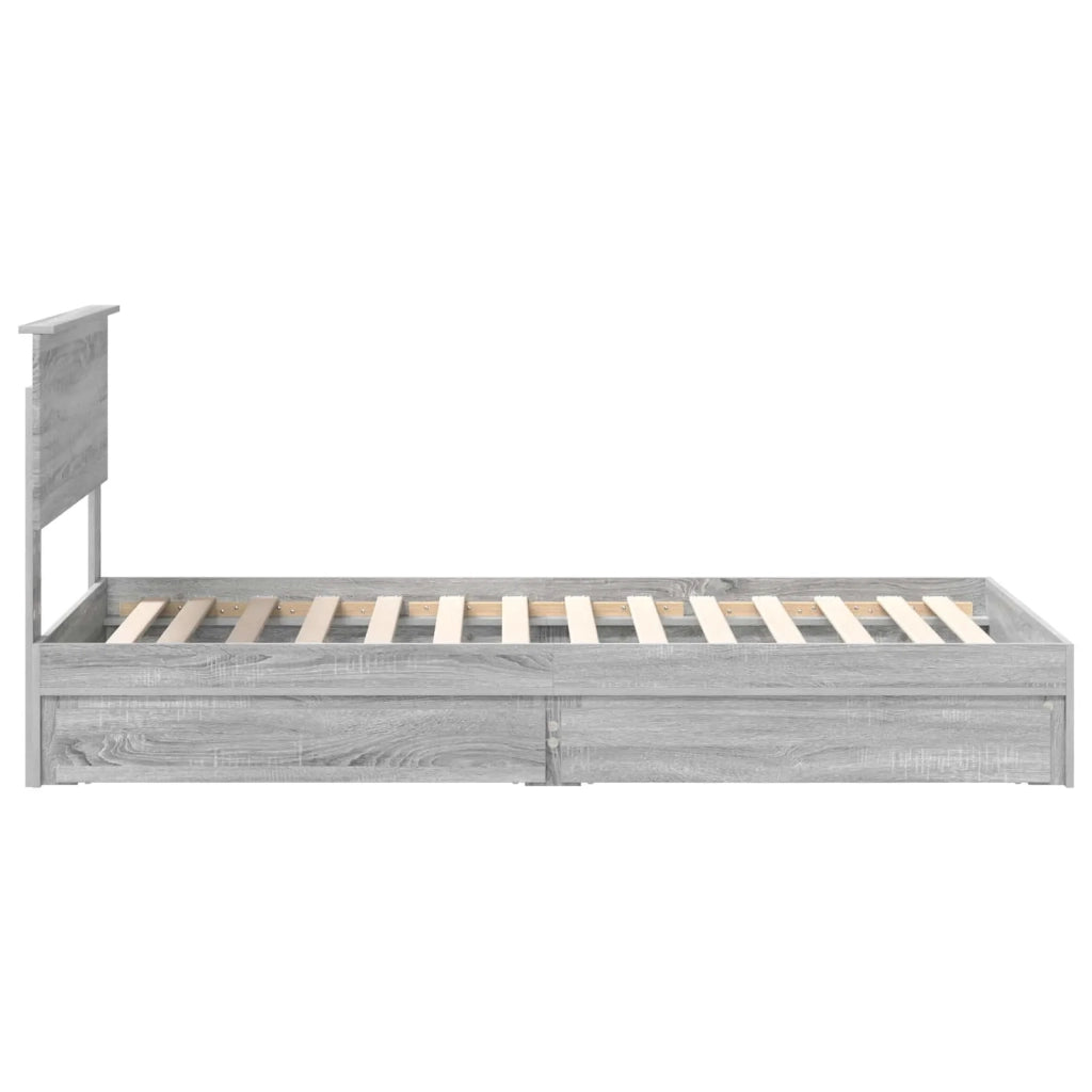 Letto con Contenitore con testiera-Struttura Letto con contenitore Grigio Sonoma 90 x 200 cm 869275