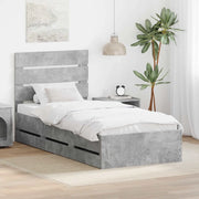 Struttura del letto con cassetto Grigio cemento 90 x 200 cm 3411860
