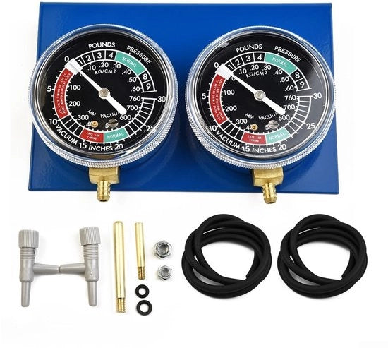 Misuratore di pressione di carburante per due cilindri - bilanciatore di carburante per motocicletta - sincronizzatore di pressione di carburante - attrezzo con set di tubi - estensione in ottone resistentente all'usura - bilanciatore di carburante