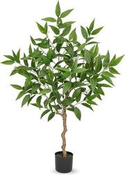 Albero artificiale di eucalipto grande 12 m - vaso nero - pianta di parquet finto - piante artificiali indoor - alberi artificiali alti - decorazione per casa salotto ufficio