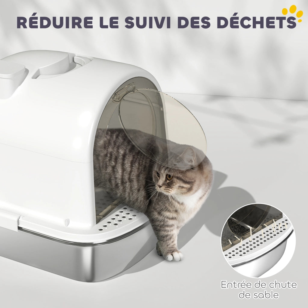Casetta igienica per gatti chiusa ¨C zephmum ¨C 52.4x41.3x39.9 cm bianco