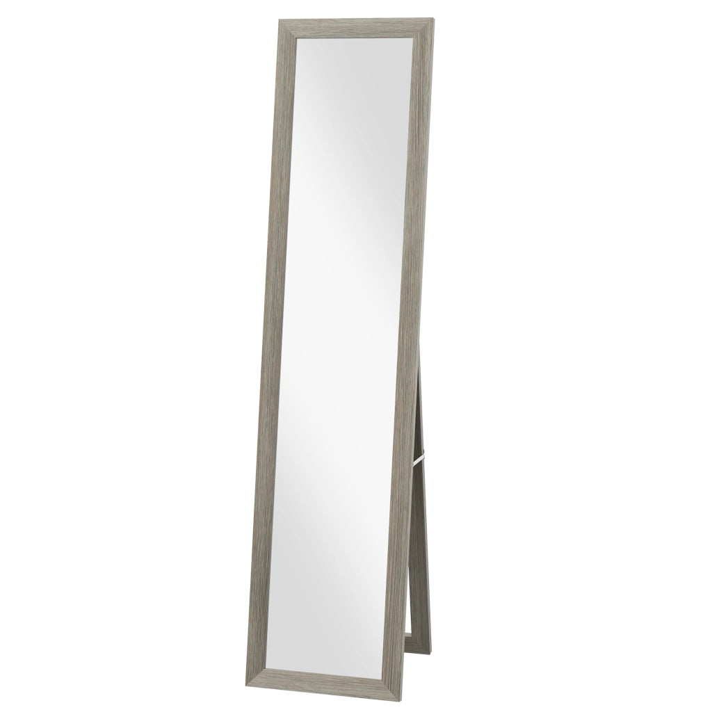 Specchio da Terra Rettangolare ¨C Xylo ¨C Cornice Legno Grigio 37x157 cm
