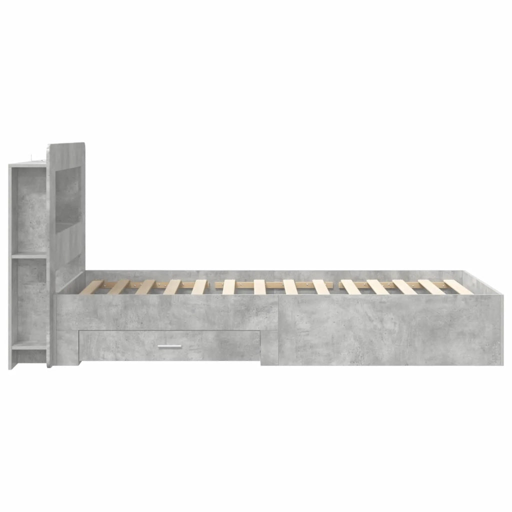 Telaio del letto con storage Grigio Cemento 75 x 190 cm 3433802