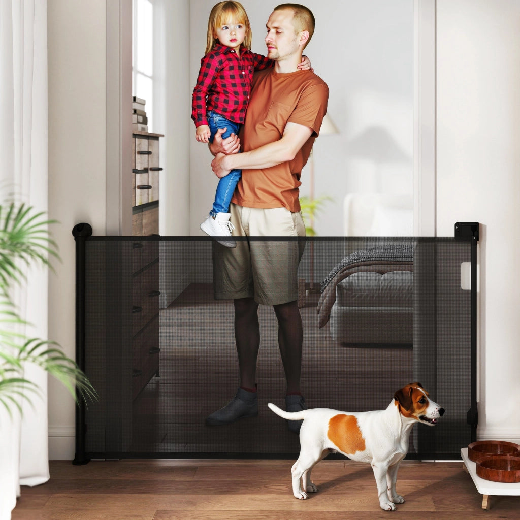 Barriera per Cani Retrattile 0-140 cm ¨C Minimal ¨C Nero