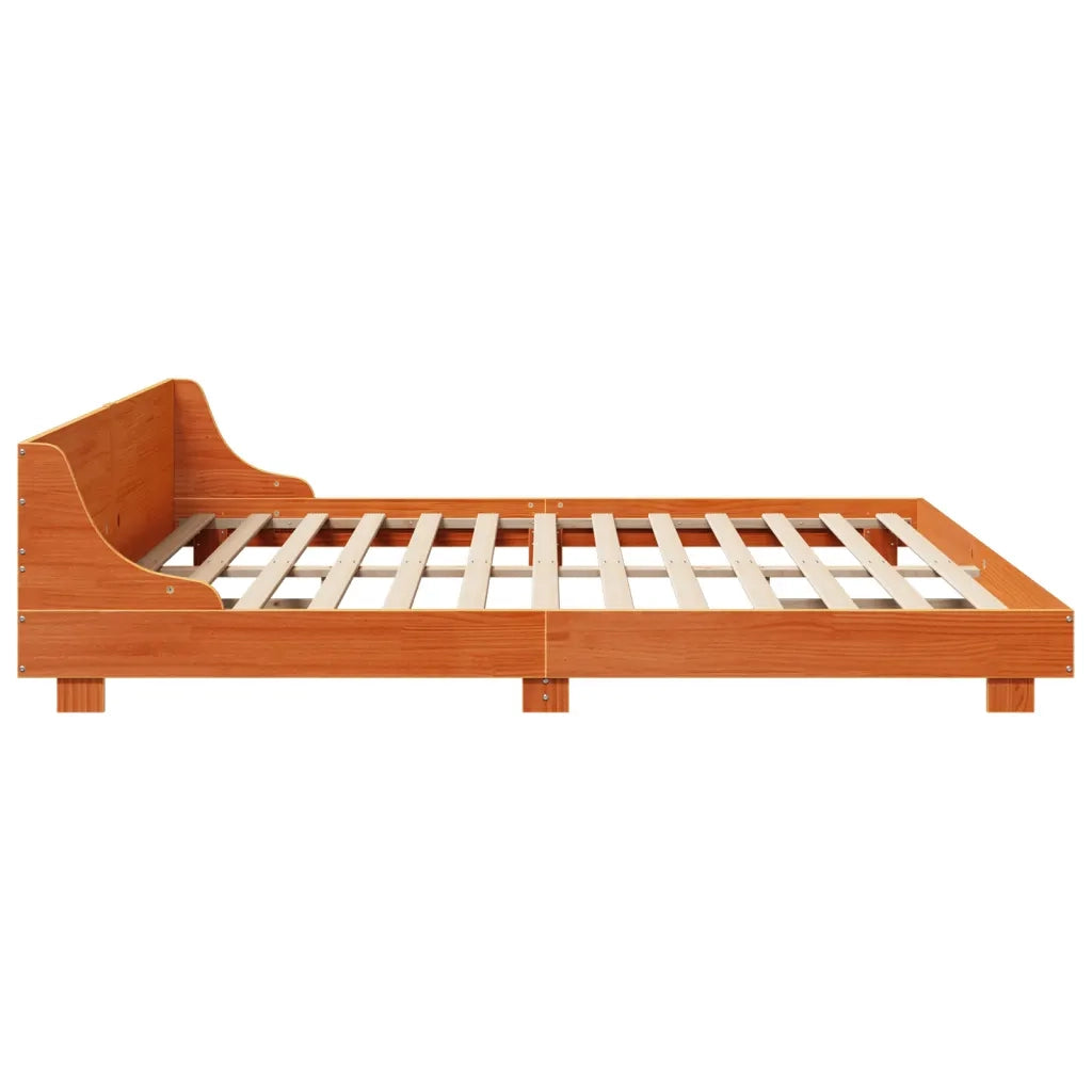 Letto senza Materasso-Struttura Letto Marrone Cera 200x200 cm in Legno di Pino 933811