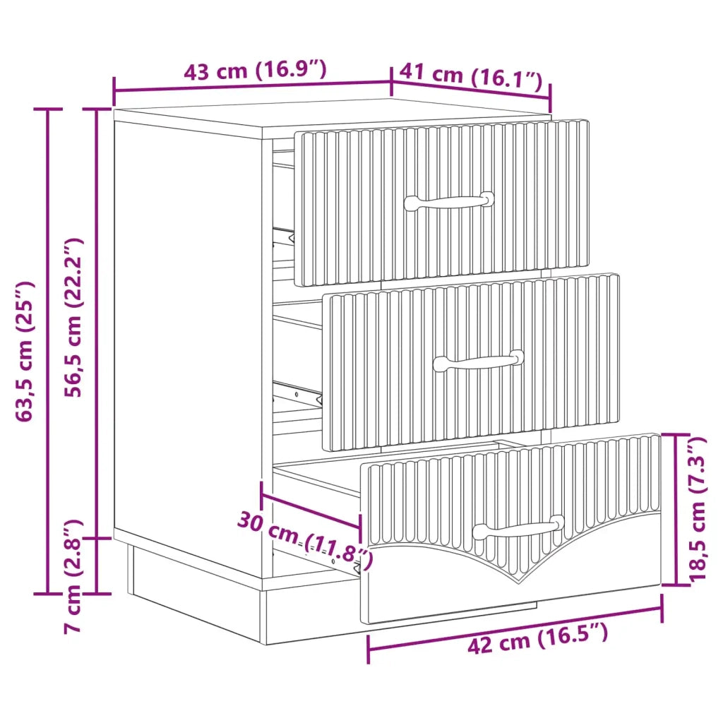 Armadio da Notte con cassetto Rovere Sonoma 43 x 41 x 63,5 cm 895247