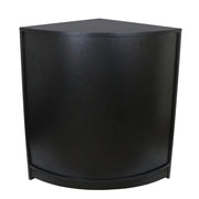 Bancone angolare curvo CM60 in MDF nero con ripiani interni per negozio