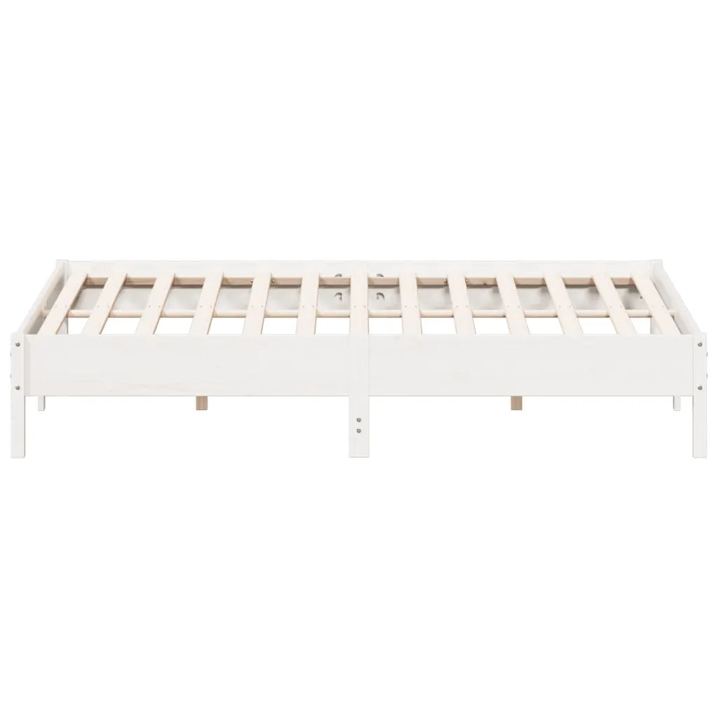 Giroletto senza Materasso Bianco 200x200 cm Legno Massello Pino 842683