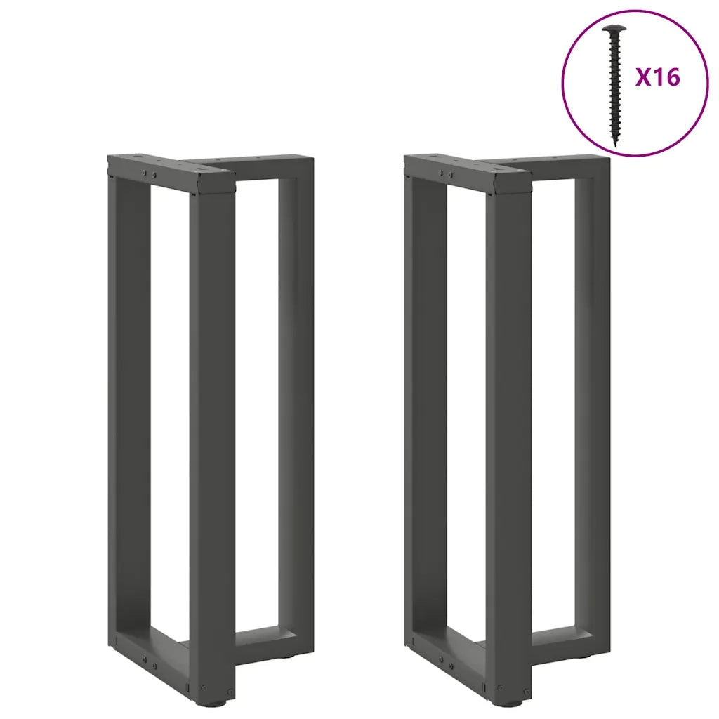 Gambe per tavolo da bar a forma di T 2 pz | Piede del tavolo Antracite 50x35x(100-101) cm Acciaio