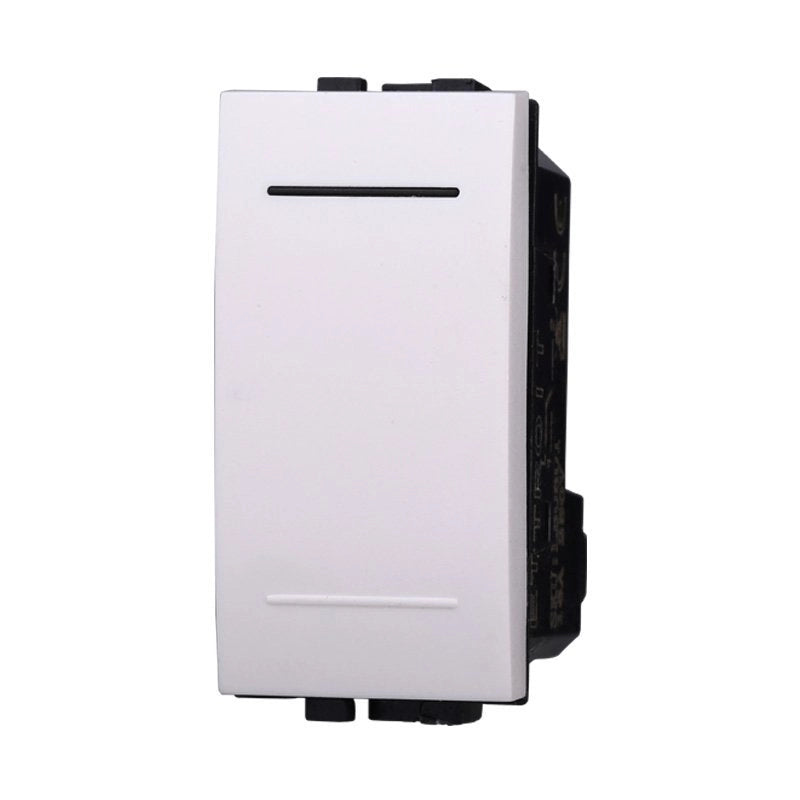 Pulsante 1P 16A Unipolare Colore BIANCO Compatibile Con Bticino Living Light