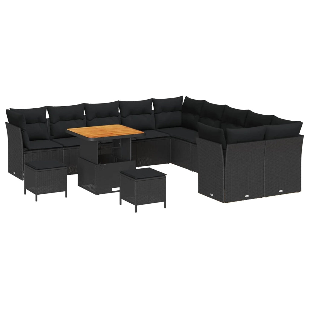 Set Divano da Giardino 13 pcs Nero polyrattan 3361539