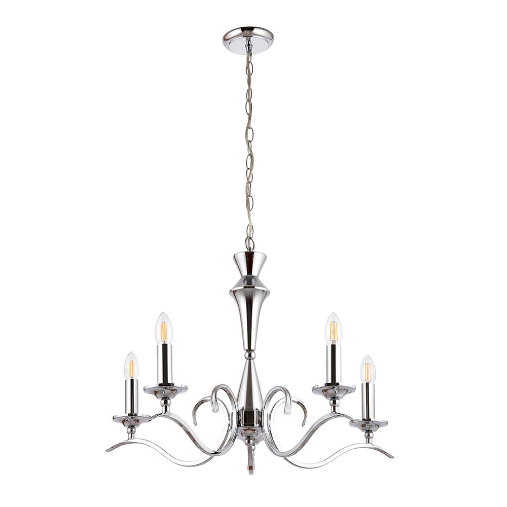 Lampadario Kora Endon cromato 5 luci E14 dimmerabile