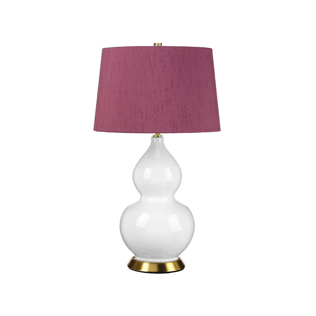 Lampada da tavolo ceramica bianca paralume viola Isla E27 Elstead