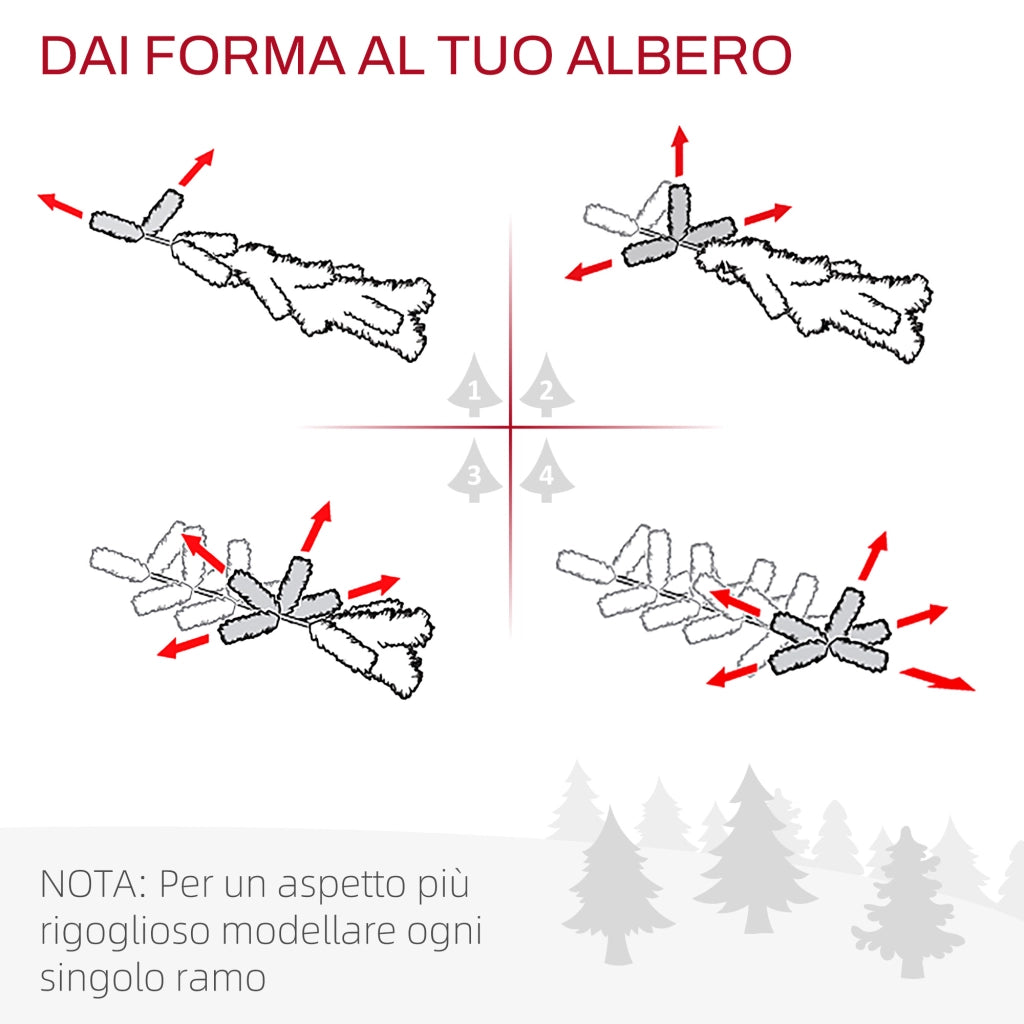 Albero di Natale Mini 55cm con 50 Rami Folti e Aghi Realistici in PVC, Base in Cemento e Iuta