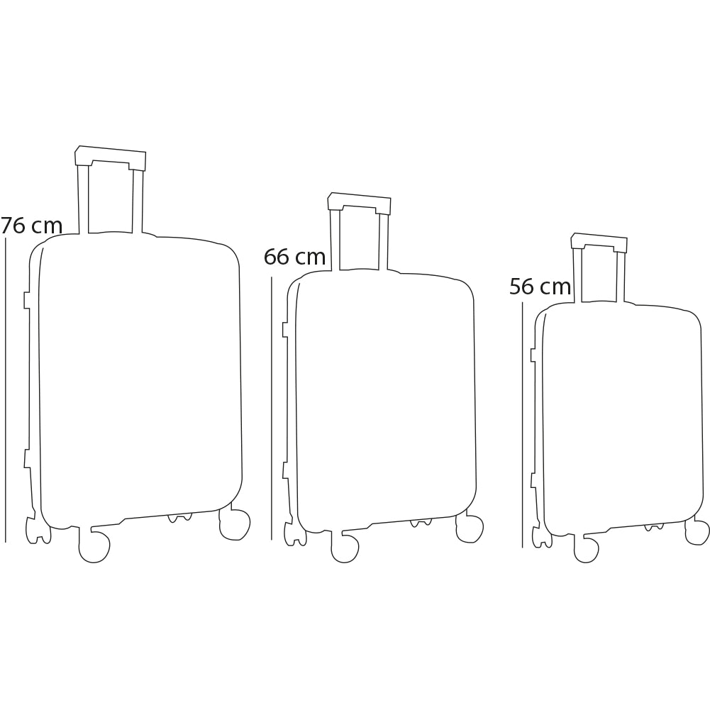 Set 3+1 Valigie Rigide Beauty Case Bagaglio Trolley Beige con Ruote Easy Roll