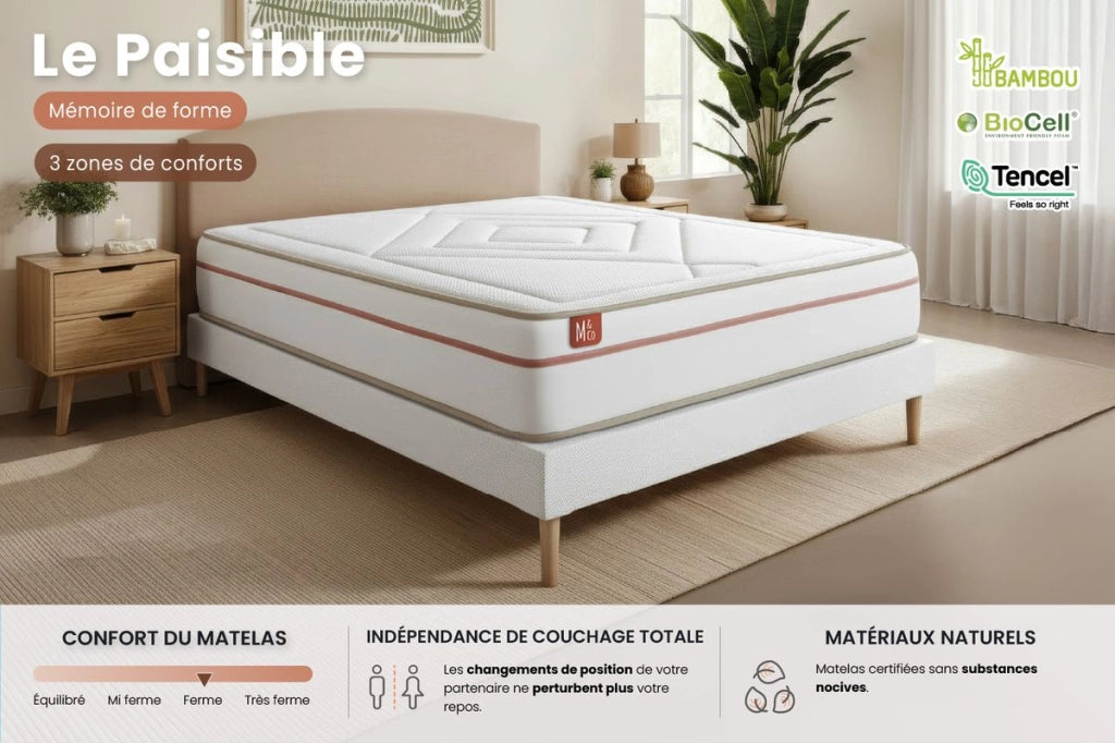 140x190 cm Set materasso e base - Le Paisible